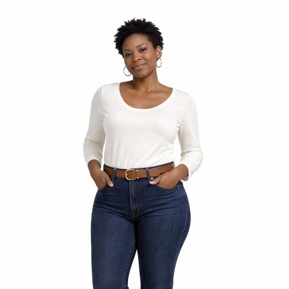 Poof Apparel Tops - NWT Poof Poof Apparel Ivory Long Sleeve Scoop Neck Tunic Top Minimal Basic Small